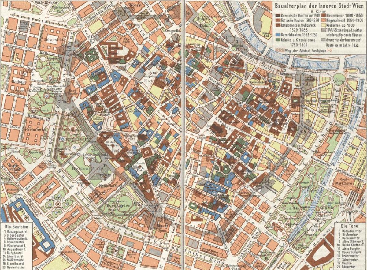 Vienna old city kaart