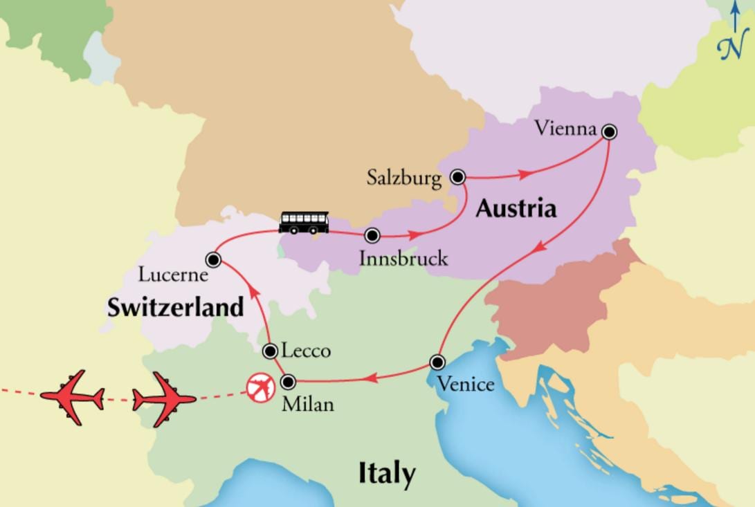 Kaart Viini switzerlan