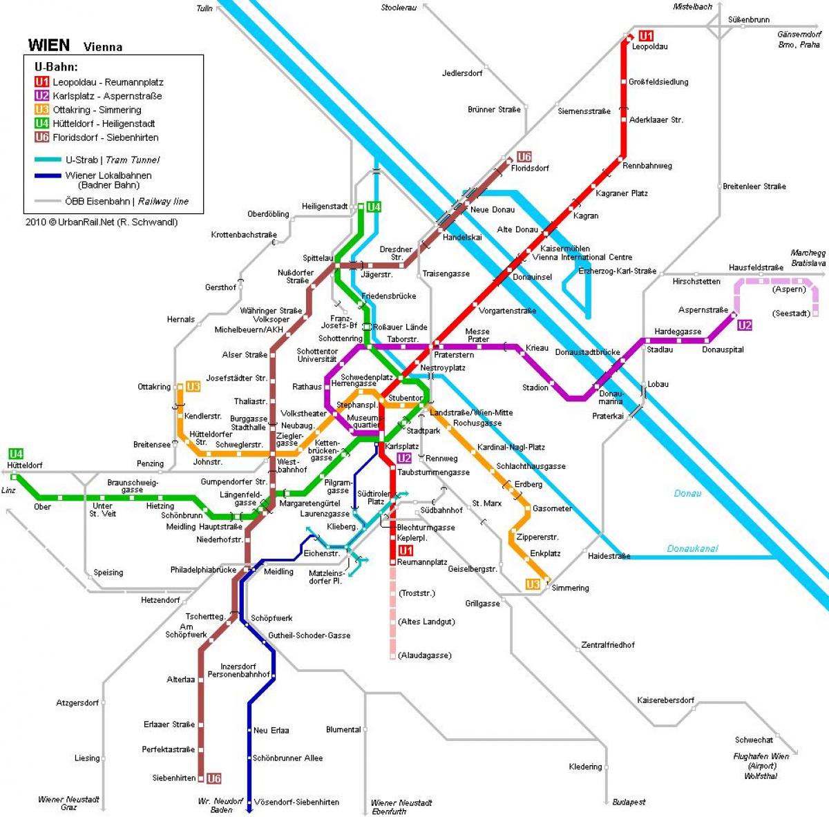 Viini metroo kaart hauptbahnhof