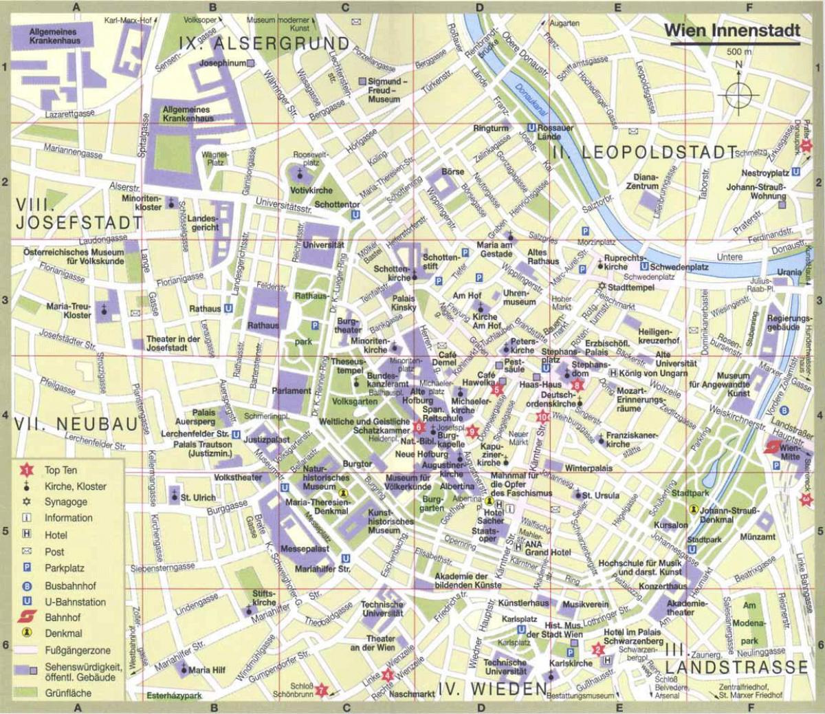 Viini linna turismi kaart