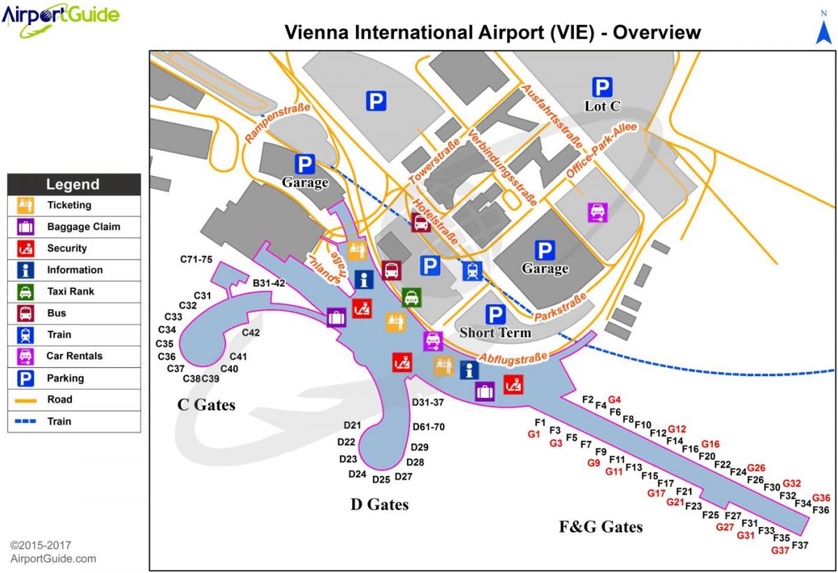 Kaart Viini lennujaama sihtkoht