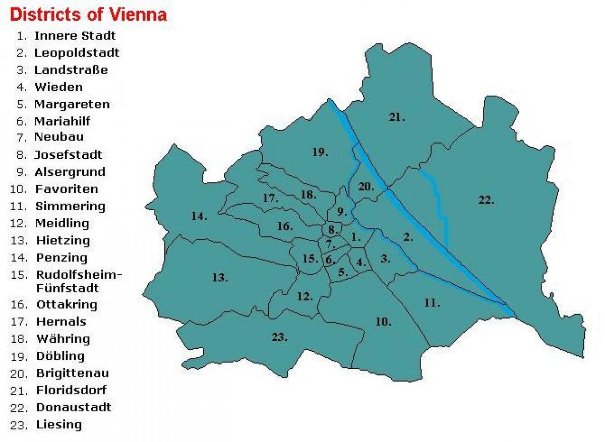 Wien linnaosade kaart