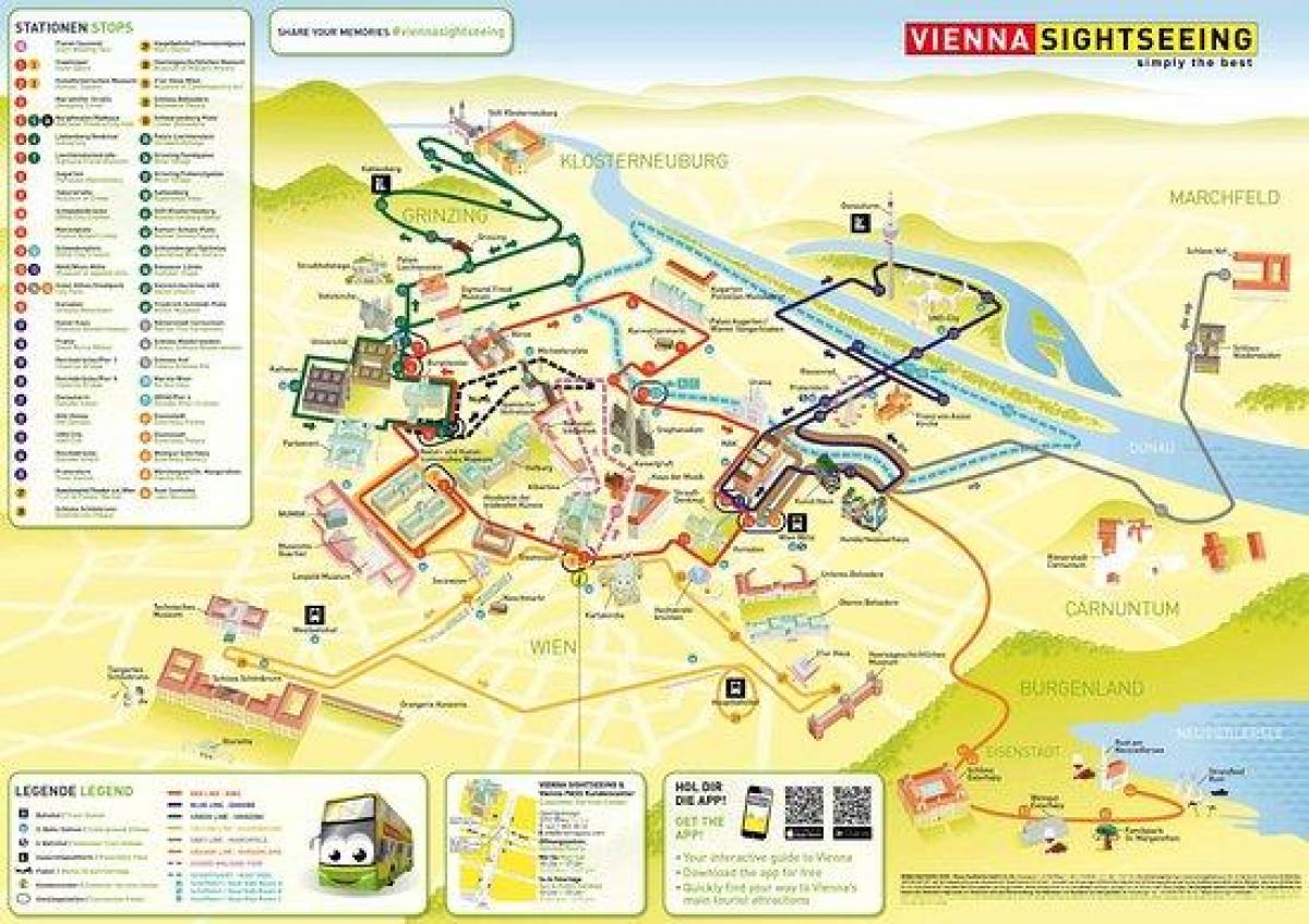 Kaart Vienna vaatamisväärsused buss
