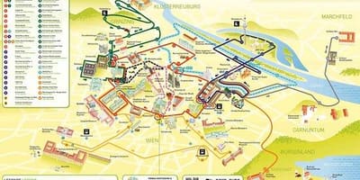 Kaart Vienna vaatamisväärsused buss